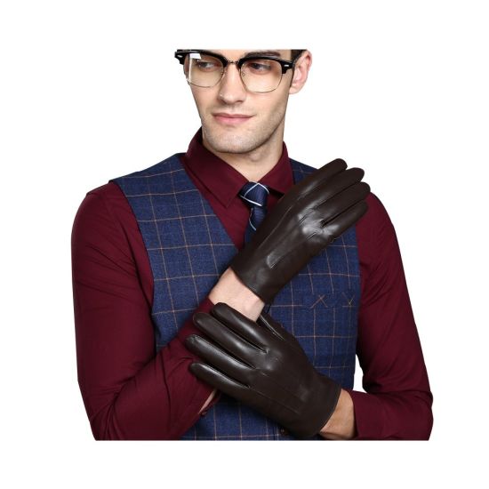 Men's leather driving gloves